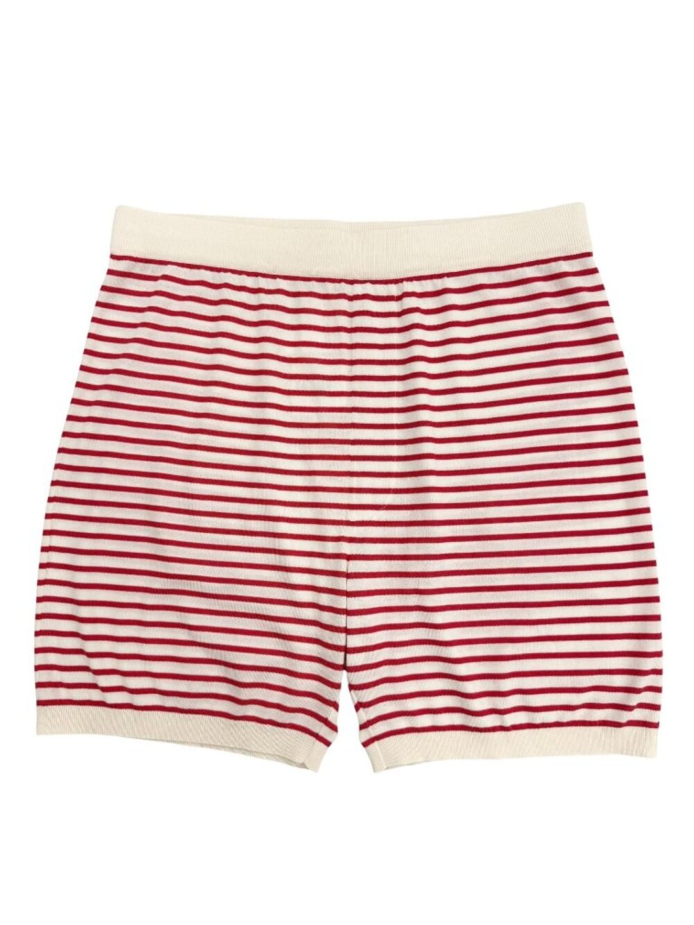Prada Silk Cotton Border Pattern Shorts Red Beige 50
